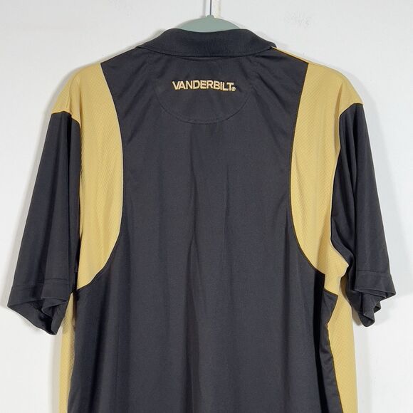 Vanderbilt Commodors Performance Polo Shirt Mens Sz XL Black Mustard - Picture 5 of 9